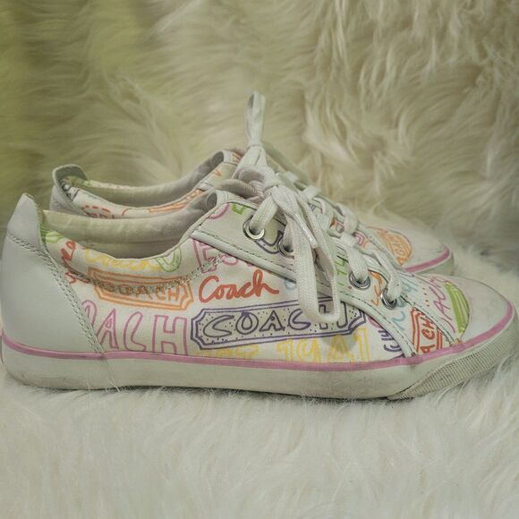 Coach Barrett Graffiti Shoes Sneaker Women's Size 8.5 - Picture 2 of 6